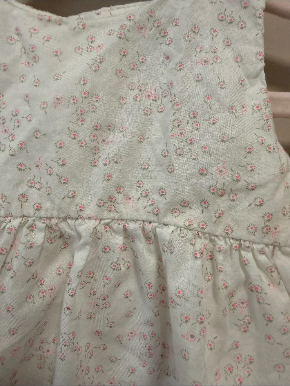 babyGap Floral Cotton Baby Dress - White with Pink Flowers